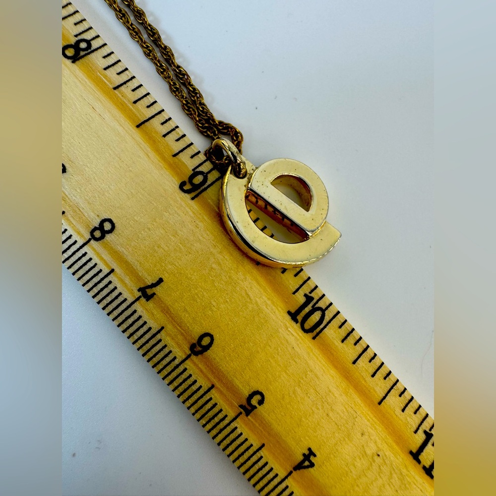 Christian Dior CD Logo Pendant Necklace 1970s–80s Germany Vintage Rope Chain - Picture 7 of 13